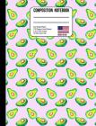 Composition Notebook 4x4 Graph Paper: Avocado Tropical Pink Miami Back to School Composition Book for Teachers, Students, Kids and Teens Cover Image
