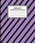 Unruled Composition Notebook: Stripes (Purple), 7.5