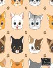 Notebook: Cute Kitten Face Notebook and Dot Graph Line Sketch pages, Extra large (8.5 x 11) inches, 110 pages, White paper, Sket By Lena John Cover Image