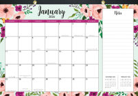 2026 Floral Desk Pad and Wall Calendar (11 X 17) - (12-Month Calendar with 152 Bonus Stickers!)  Cover Image
