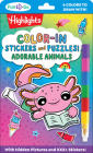 Color-In Stickers and Puzzles! Adorable Animals Cover Image