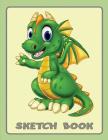 Sketch Book for Kids: White Sketch Paper for Kids - Drawing Notebook Boys & Girls - Green Dino By Narrow Path Cover Image