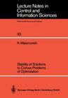 Stability of Solutions to Convex Problems of Optimization (Lecture Notes in Control and Information Sciences #93) By K. Malanowski Cover Image