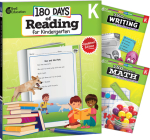 180 Days of Reading, Writing and Math Grade K: 3-Book Set (180 Days of Practice) By Multiple Authors, Tracy Pearce, Jodene Smith Cover Image