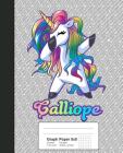 Graph Paper 5x5: CALLIOPE Unicorn Rainbow Notebook Cover Image