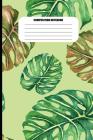 Composition Notebook: Green and Brown Leaves on an Avocado Background (100 Pages, College Ruled) By Sutherland Creek Cover Image