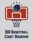 100 Basketball Court Diagrams: Full Page Basketball Court Diagrams for Drawing Up Plays, Creating Drills, and Scouting (8.5x11) By Fred Arcano Cover Image