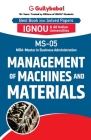 MS-05 Management of Machines and Materials By Vimal Kumar Sharma Cover Image