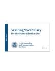 USCIS Writing Vocabulary for the Naturalization Test - U.S. Citizenship and Immigration Services Cover Image