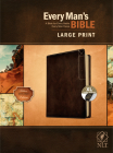 Every Man's Bible Nlt, Large Print, Deluxe Explorer Edition (Leatherlike, Rustic Brown, Indexed) Cover Image