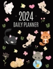 Cats Daily Planner 2024: Make 2024 a Meowy Year! Cute Kitten Year Organizer: January-December (12 Months) By Happy Oak Tree Press Cover Image