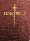 KJV Sword Bible, Large Print, Walnut Alligator Bonded Leather, Thumb Index: (Red Letter, Burgundy, 1611 Version) Cover Image