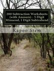 200 Subtraction Worksheets (with Answers) - 5 Digit Minuend, 1 Digit Subtrahend: Maths Practice Workbook By Kapoo Stem Cover Image