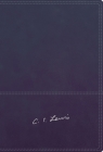 Reina Valera Revisada Biblia Reflexiones de C. S. Lewis, Leathersoft, Azul Marino, Con Índice, Interior a DOS Colores Cover Image