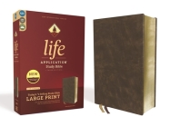 Niv, Life Application Study Bible, Third Edition, Large Print, Bonded Leather, Brown, Red Letter Edition By Zondervan Cover Image