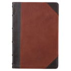 KJV Large Print Thinline Bible Two-Tone Merlot/Toffee Full Grain Leather  Cover Image