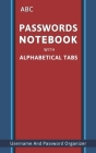 ABC Passwords Notebook With Alphabetical Tabs: Mini Pocket Internet Password Logbook With A-Z Alphabet Tabs - Online Username And Password Organizer By Mutta Notebook Cover Image