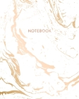 Notebook: Radiant White Marble and Rose Gold - 8 x 10, 100 Wide Ruled Pages - Gift for Women and Teen Girls By Blush Marble Notebooks Cover Image