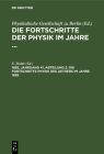 Die Fortschritte Physik Des Aethers Im Jahre 1885 By E. Budde (Editor) Cover Image