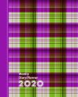 Purple Green Plaid Check Design: Diary Weekly Spreads January to December By Shayley Stationery Books Cover Image