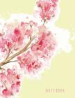 Notebook: Cherry blossom on yellow cover and Dot Graph Line Sketch pages, Extra large (8.5 x 11) inches, 110 pages, White paper, By A. Madoo Cover Image