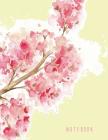 Notebook: Cherry blossom on yellow cover and Dot Graph Line Sketch pages, Extra large (8.5 x 11) inches, 110 pages, White paper, Cover Image