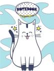 Notebook: White cat on blue cover and Dot Graph Line Sketch pages, Extra large (8.5 x 11) inches, 110 pages, White paper, Sketch By Cutie Cat Cover Image