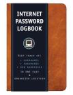 Internet Password Logbook (Cognac Leatherette): Keep track of: usernames, passwords, web addresses in one easy & organized location Cover Image