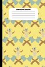Composition Notebook: Cow Skulls with Flowers, Crossed Hatches on Yellow Background (100 Pages, College Ruled) Cover Image