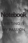 Writing is my passion notebook: black and white Waterfall notebook for nature lovers By Waterfall Publishing Cover Image