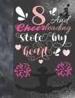 8 And Cheerleading Stole My Heart: Cheerleader College Ruled Composition Writing School Notebook To Take Teachers Notes - Gift For Cheer Squad Girls Cover Image
