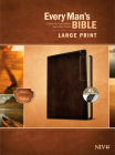 Every Man's Bible Niv, Large Print, Deluxe Explorer Edition (Leatherlike, Rustic Brown, Indexed) Cover Image