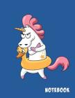 Notebook: Annoyed Unicorn Wearing Duck Float Lifesaver By Jackrabbit Rituals Cover Image