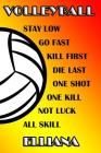 Volleyball Stay Low Go Fast Kill First Die Last One Shot One Kill Not Luck All Skill Elliana: College Ruled Composition Book By Shelly James Cover Image