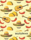 Sketchbook: Tacos & Guitar Fun Framed Drawing Paper Notebook By Sparks Sketches Cover Image
