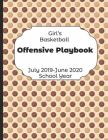 Girls Basketball Offensive Playbook July 2019 - June 2020 School Year: 2019-2020 Coach Schedule Organizer For Teaching Fundamentals Practice Drills, S By Shelby's Sports Journals and Notebooks Cover Image