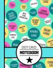 Dot Grid Notebook: Cute Cake Names in Circles Print - Dotted Bullet Style Notebook for Girls and Women Cover Image