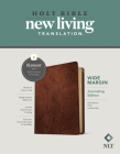 NLT Wide Margin Bible, Filament-Enabled Edition (Leatherlike, Dark Brown Palm, Red Letter) By Tyndale (Created by) Cover Image