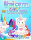 Unicorn Scissor Skills Activity Book for Kids Ages 3-5: Color And Cut Out Workbook for Preschool Fun Gift for Unicorn Lovers and Kids Ages 3-5 By Coloring Book Happy Cover Image