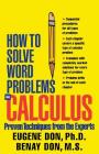 How to Solve Word Problems in Calculus By Eugene Don, Benay Don Cover Image