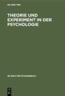 Theorie und Experiment in der Psychologie (de Gruyter Studienbuch) Cover Image