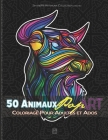50 Animaux Pop Art Coloriage pour Adultes et Ados: Livre de Coloriage Mandala Animaux Sauvages - 102 pages -21,59 x 27,94 cm - Anti-Stess - Cadeau par By 3vm Edition Sharemyartwork Cover Image