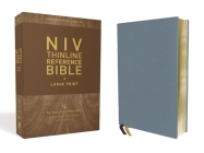 Niv, Thinline Reference Bible, Large Print, Genuine Leather, Buffalo, Blue, Red Letter Edition, Comfort Print Cover Image