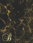B: College Ruled Monogrammed Gold Black Marble Large Notebook By Little Lili Cover Image