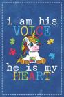 Autism Awareness: Im His Voice He's My Heart Unicorn Puzzle Composition Notebook College Students Wide Ruled Line Paper 6x9 Mom Dad Supp By Kindelephant, Robustcreative Cover Image
