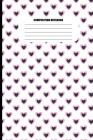 Composition Notebook: Pink Heart with Black Heart Center Pattern / White Background (100 Pages, College Ruled) Cover Image