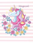Magical notebook: Magical unicorn on pink cover and Dot Graph Line Sketch pages, Extra large (8.5 x 11) inches, 110 pages, White paper, By Cutie Unicorn Cover Image