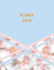 Planer 2019: Trendy Wochenplaner - Blau Rosa Und Goldener Marmor Design - Monatsplaner Mit Raum Für Notizen By Sandro Ink Cover Image