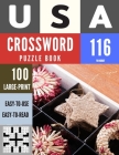 USA Crossword Puzzle Book: 100 Large-Print Crossword Puzzle Book for Adults (Book 116) Cover Image
