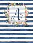 A: Letter A Monogram Initial Notebook - 8.5
